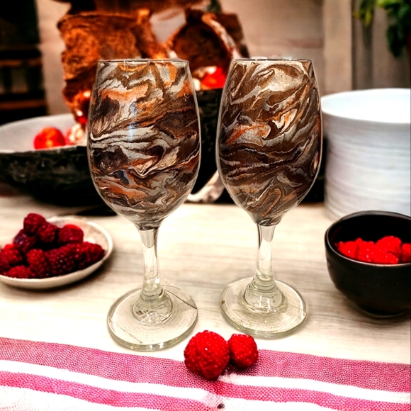 Hand Crafted Other - Chocolate Inspired Wine Glass Set